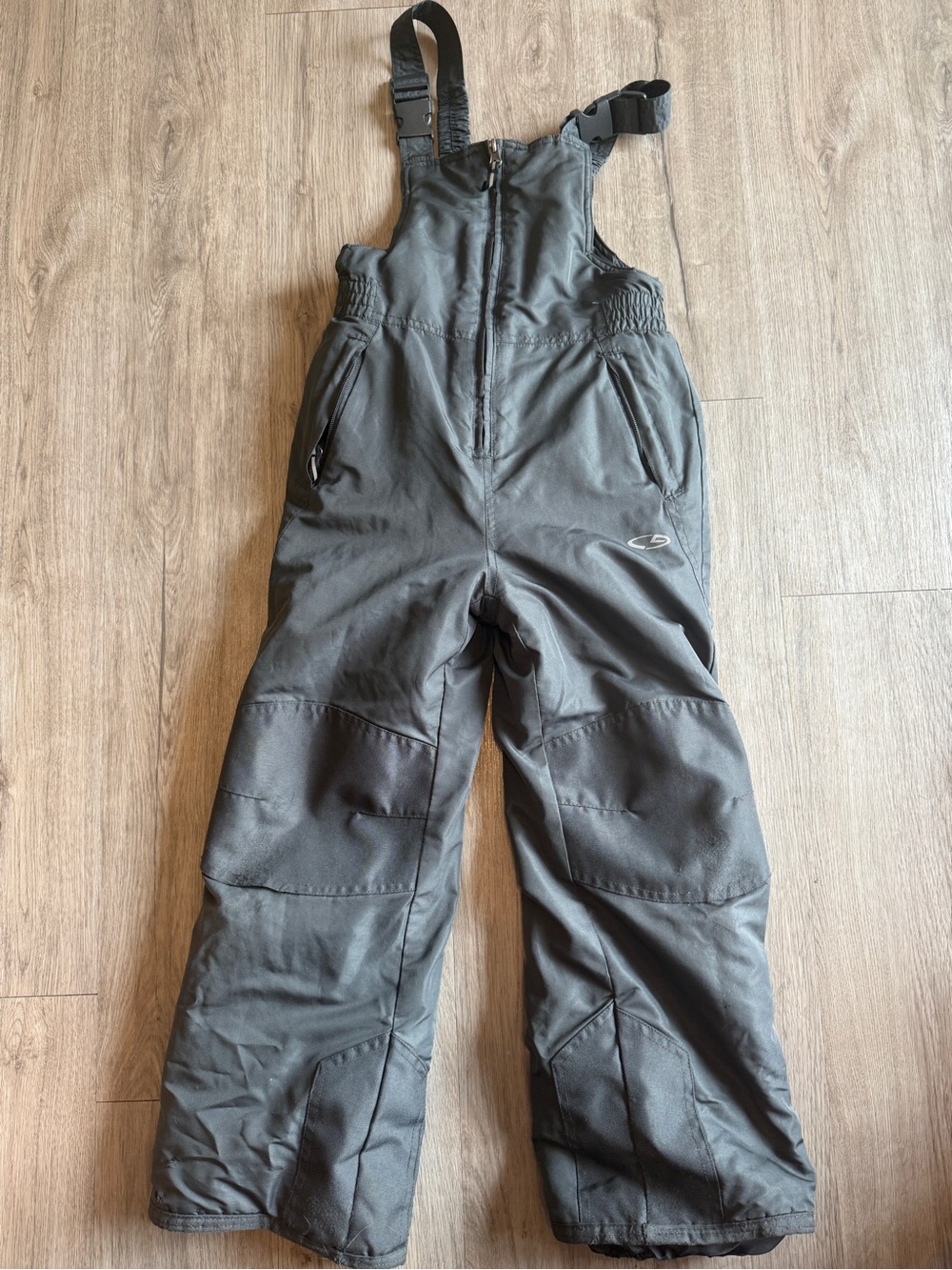 Kids Gray Insulated Snow Bibs